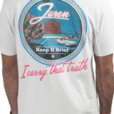 KEEP IT BRIEF WHITE TEE