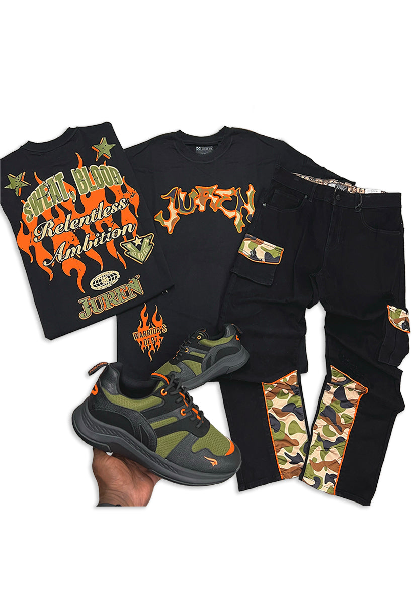 Victory Begins Heavyweight Tee and Warrior Dept. Twill Pant Combo include: