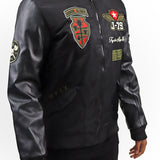 Honor & Glory Bomber Jacket, Death Before Dishonor Tee, Denim Jeans, and Trucker Hat Combo