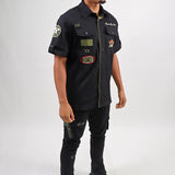 Honor & Glory Button Up Shirt, Honor & Glory Denim Jean and Trucker Hat Combo