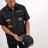 Honor & Glory Button Up Shirt, Death Before Dishonor Tee, Denim Jean and Trucker Hat Combo