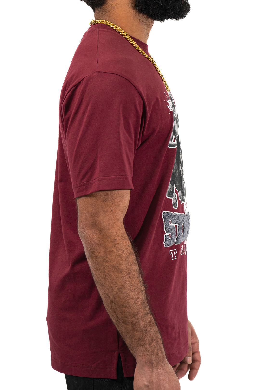 STRONGER TOGETHER EMBROIDERED BURGUNDY TEE