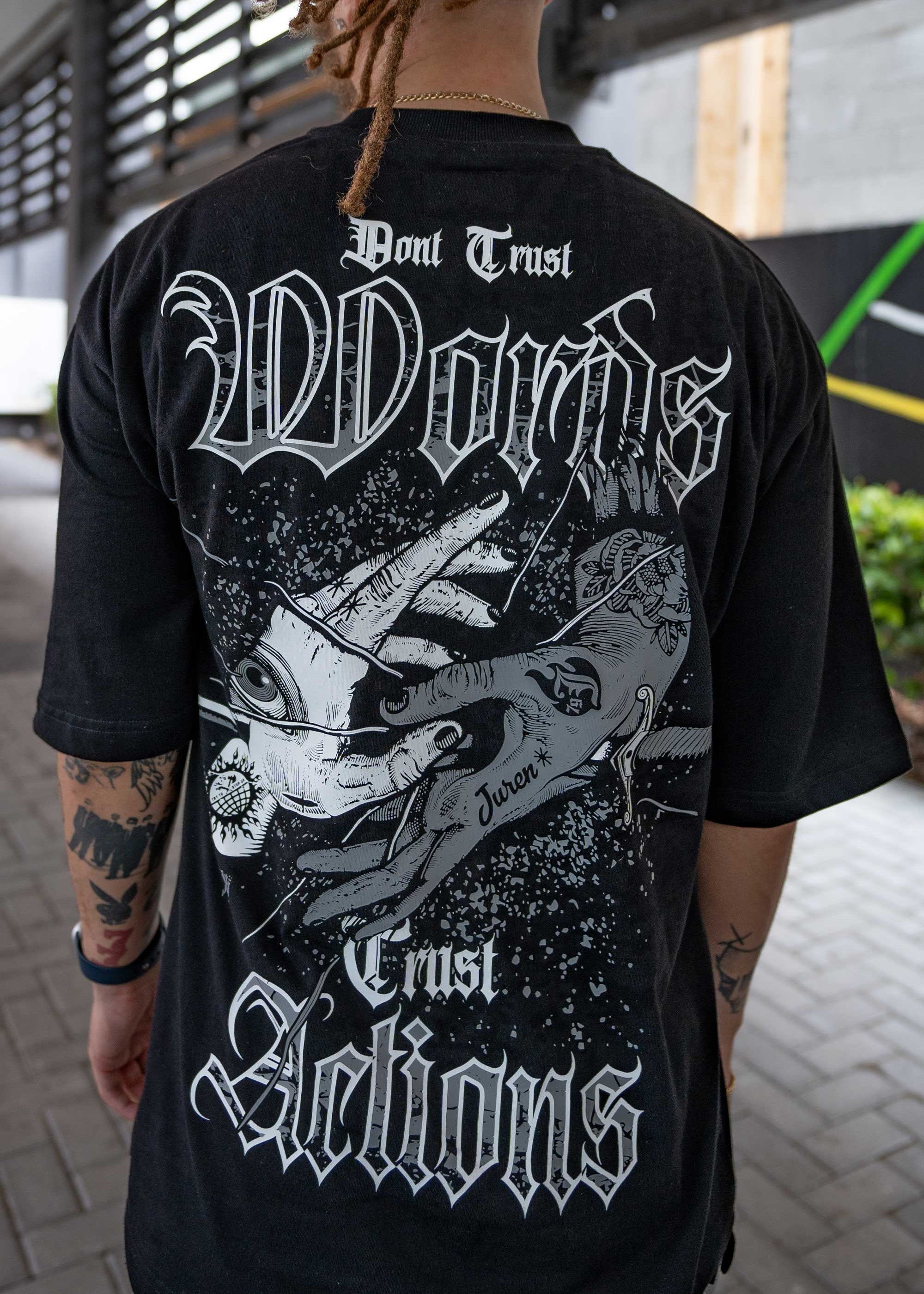 Don't Trust Words Black Tee