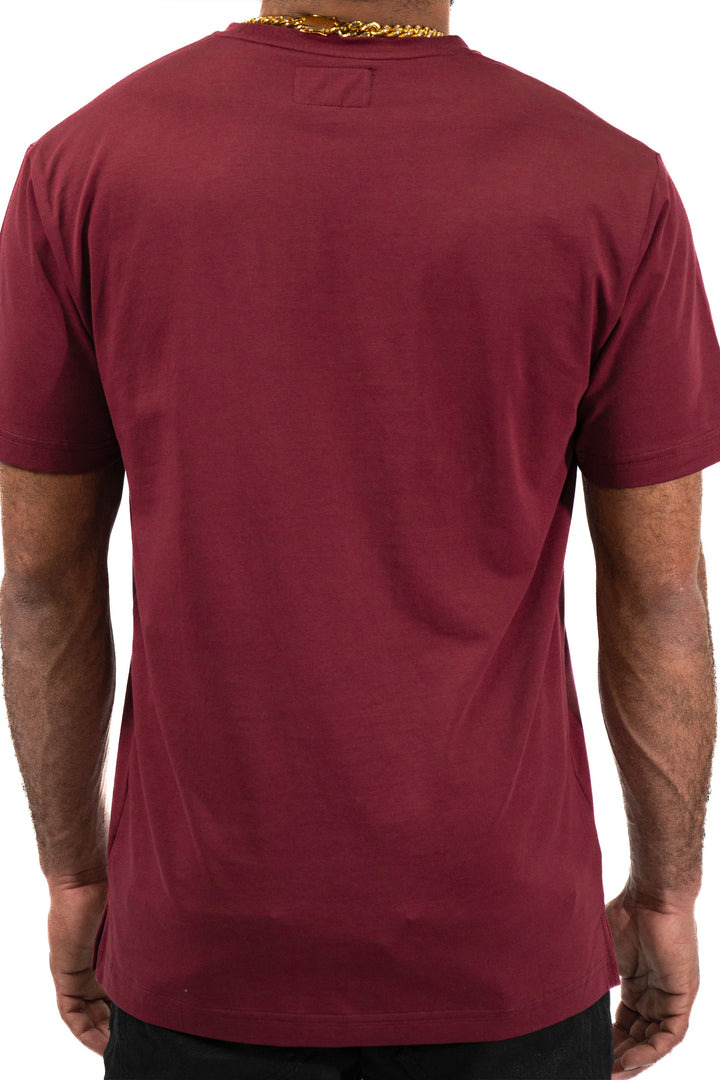 STRONGER TOGETHER EMBROIDERED BURGUNDY TEE