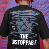 UNSTOPPABLE HOLOGRAPHIC BLACK TEE