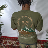 CHIP AT THE MOUNTAIN VINTAGE OLIVE TEE