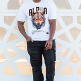 ALPHA WOLF CHENILLE WHITE TEE