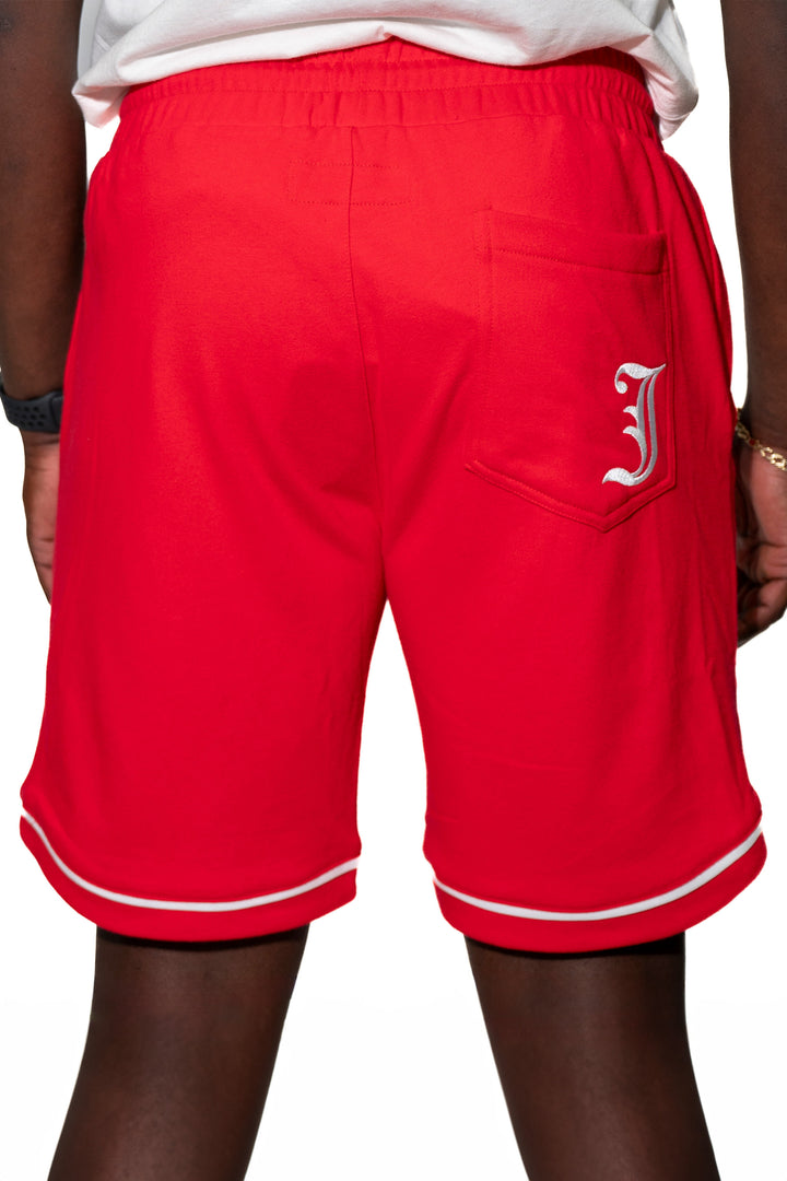 JUREN BLOCKING LTR RED SHORTS