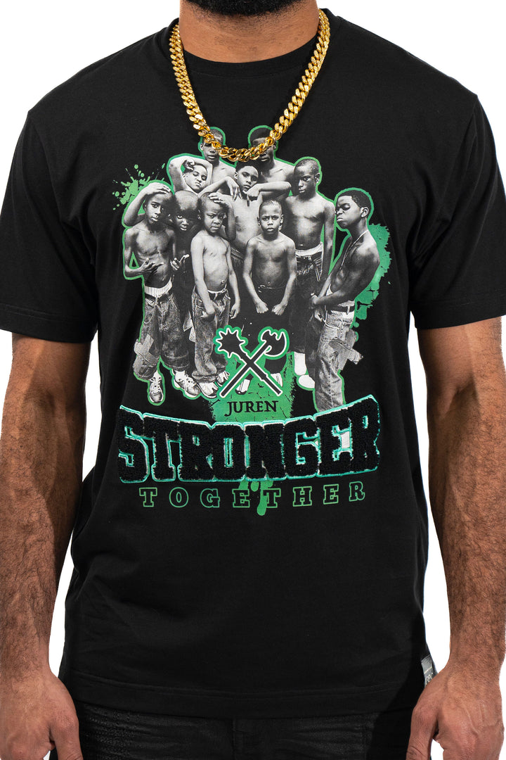 STRONGER TOGETHER EMBROIDERED TEE BLACK