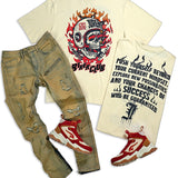 Bikers Club Natural Tee, Denim Jeans and G7 Wendigo Mid Boots Sneaker Combo