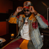 Finesse Leather Patchwork Denim Jacket Big & Tall
