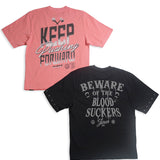 Challenge Yourself Pink Shirt and Beware Black Shirt Combo