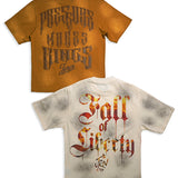 Pressure Makes Kings Brown Shirt and Fall Of Liberty Cream Shirt Combo