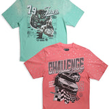 Juren Mindset Mint Shirt and Challenge Yourself Pink Shirt Combo