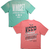 Juren Mindset Mint Shirt and Challenge Yourself Pink Shirt Combo