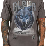 ALPHA WOLF CHENILLE GREY TEE