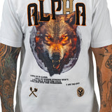 ALPHA WOLF CHENILLE WHITE TEE