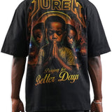Praying For Better Days Shirt, Black Deni Shorts and Trucker Hat Combo