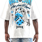 Make It Count White Shirt, Light Blue Denim Shorts and Trucker Hat Combo