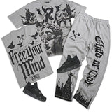 Free Your Mind Grey T-Shirt and Jogger Combo