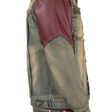 Finesse Leather Patchwork Denim Jacket Big & Tall