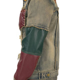 Finesse Leather Patchwork Denim Jacket Big & Tall