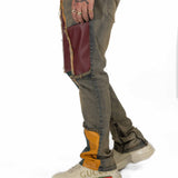 Finesse Leather Patchwork Denim Jean