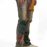 Finesse Leather Patchwork Denim Jean