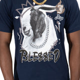 Ble$$ed Goat Navy Tee