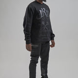 Juren Forever Black Crewneck, Jeans and Trucker Hat Combo