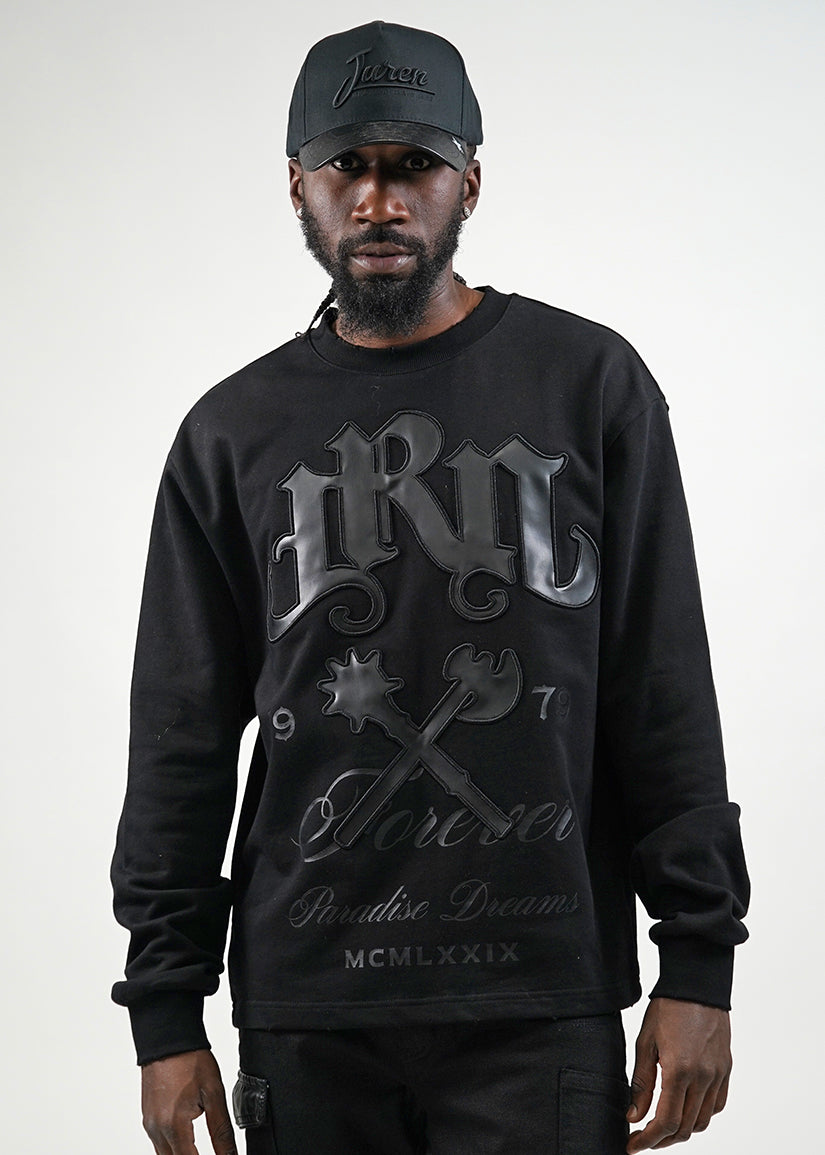 JUREN FOREVER BLACK CREWNECK