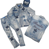 Paradise Dream Denim Jacket, Denim Jeans and Strap Back Hat Combo