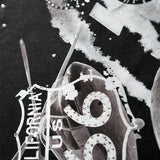 Born to Burn Washed Black Shirt - Rhinestones