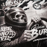 Born to Burn Washed Black Shirt - Rhinestones