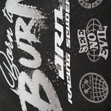 Born to Burn Washed Black Shirt - Rhinestones