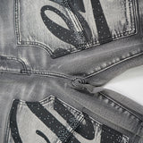 JRN Branded Denim Shorts - Rhinestones