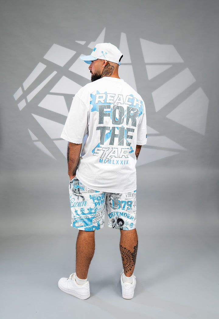Reach For The Stars Tee, AOP Shorts and Trucker Hat Combo