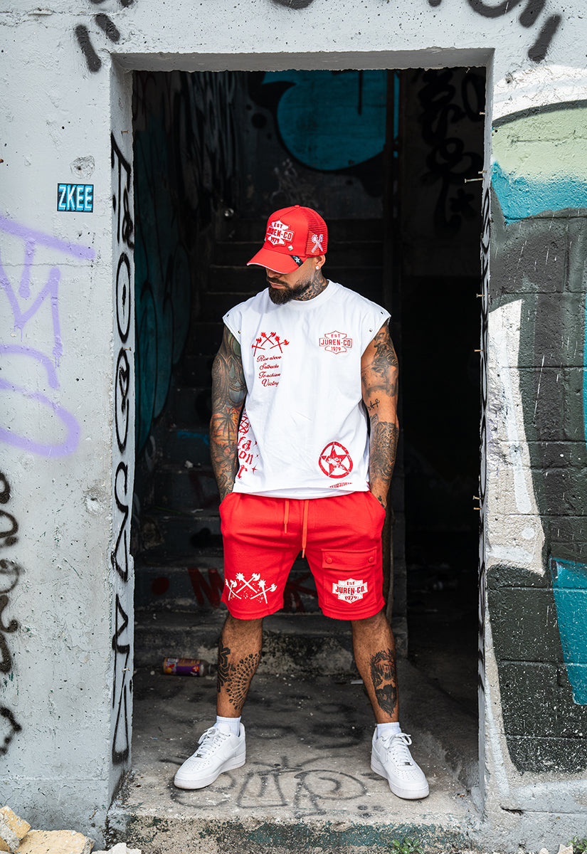 Rise Above Setbacks Muscle Tee, Established Shorts and Trucker Hat (Big & Tall Combo)