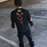 Freddy Patchwork Crewneck Sweater, Matson Jeans and Beanie Combo