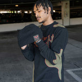 Freddy Patchwork Crewneck Sweater, Matson Jeans and Beanie Combo