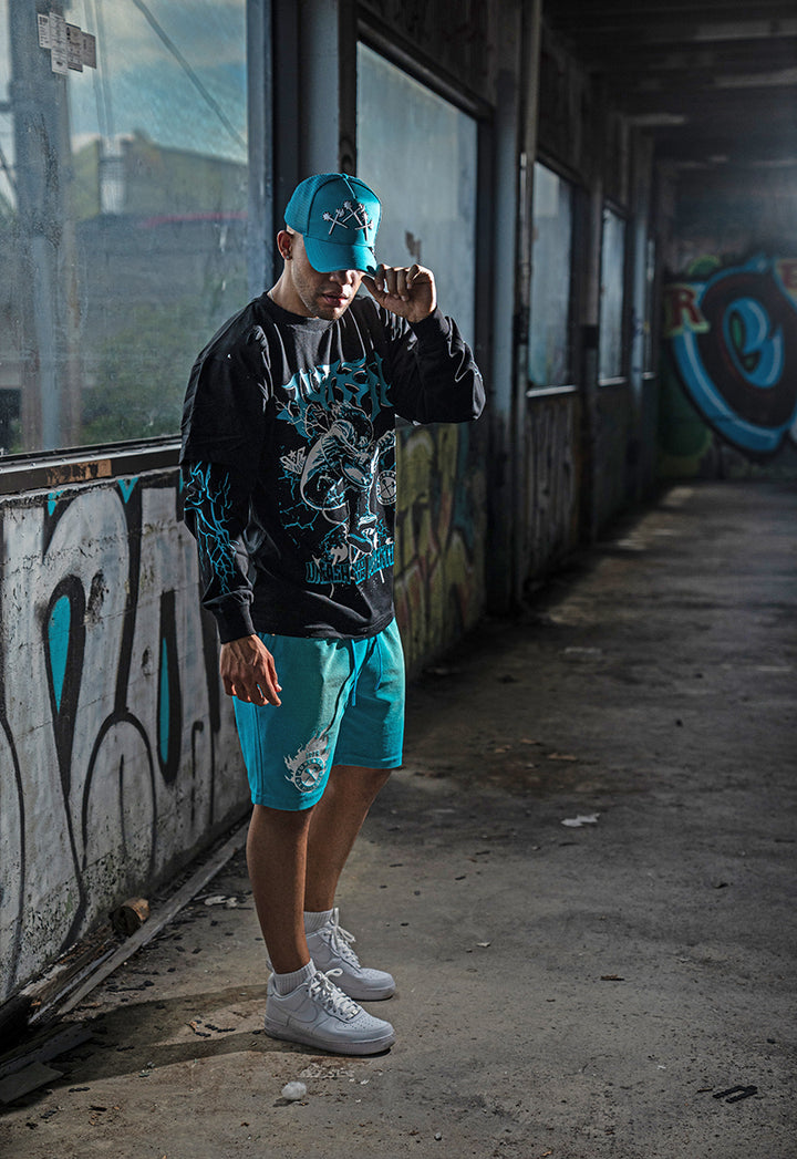 Unleash Your Potential Longsleeve and Tee, Embrace Shorts and Blocking Trucker Hat Combo