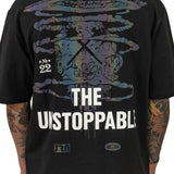 UNSTOPPABLE HOLOGRAPHIC BLACK TEE