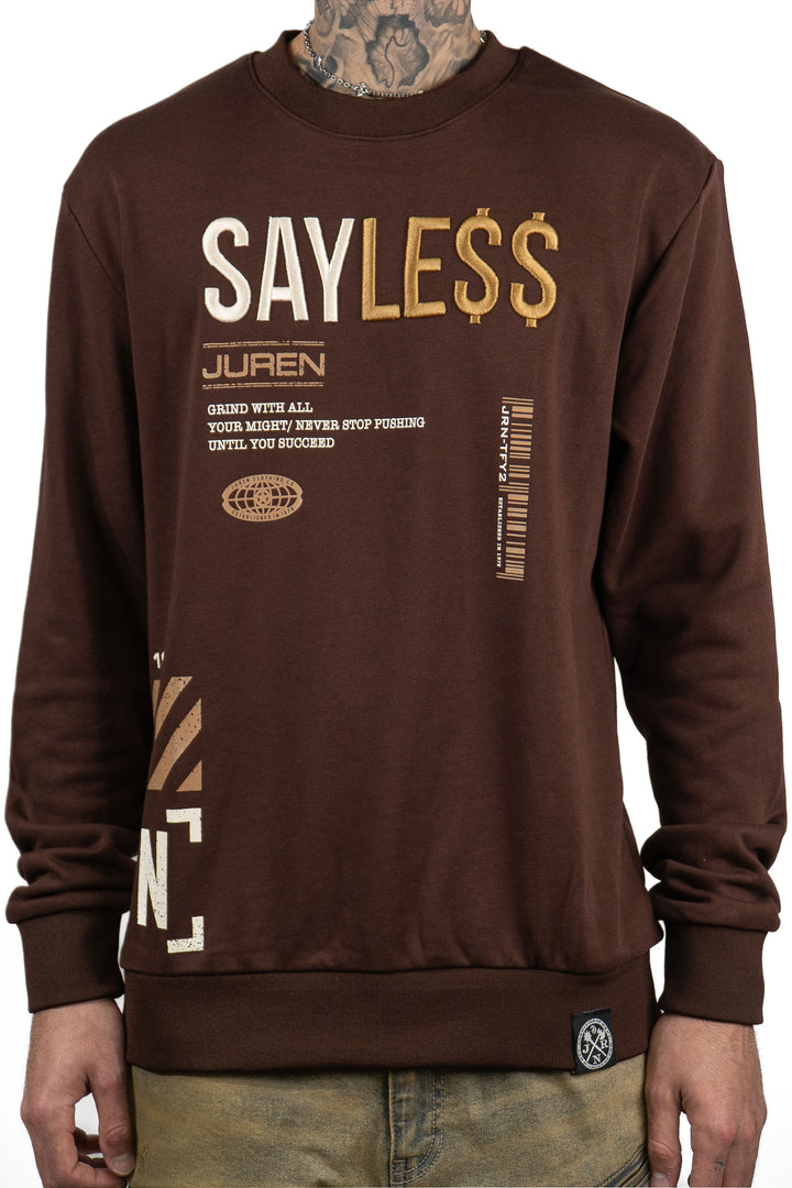 Say Le$$ Chocolate Crewneck Sweater