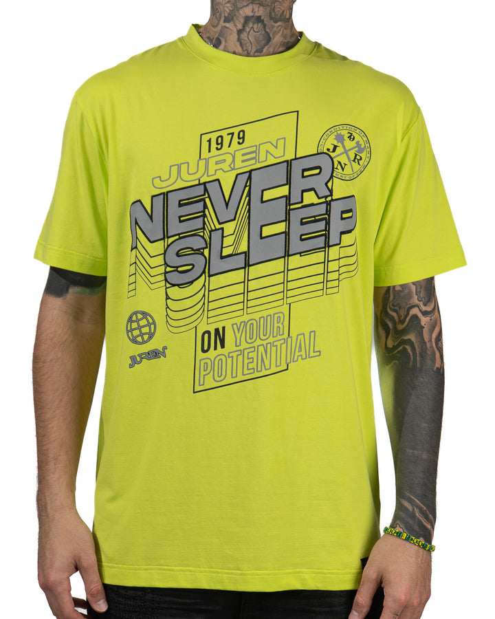 Never Sleep Neon Yellow Tee