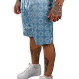 Friso AOP Silk Shorts Fros Blue