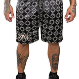 Friso AOP Silk Shorts Black