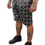 Friso AOP Silk Shorts Black