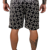 Friso AOP Silk Shorts Black