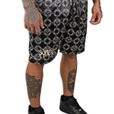 Friso AOP Silk Shorts Black