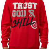 Trust God & Chill Red Hoodie